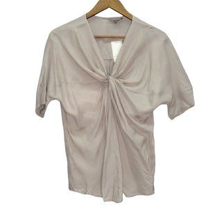 Vince Tan 100% Silk Twist Front Top Size S